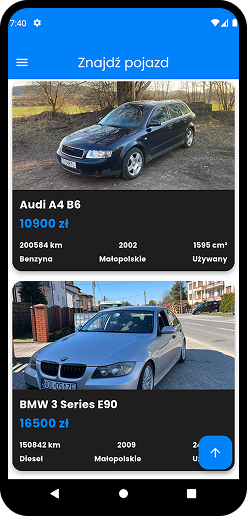 Ekran aplikacji Motolink