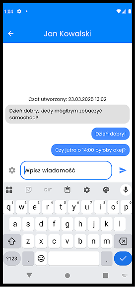 Zrzut ekranu aplikacji Motolink